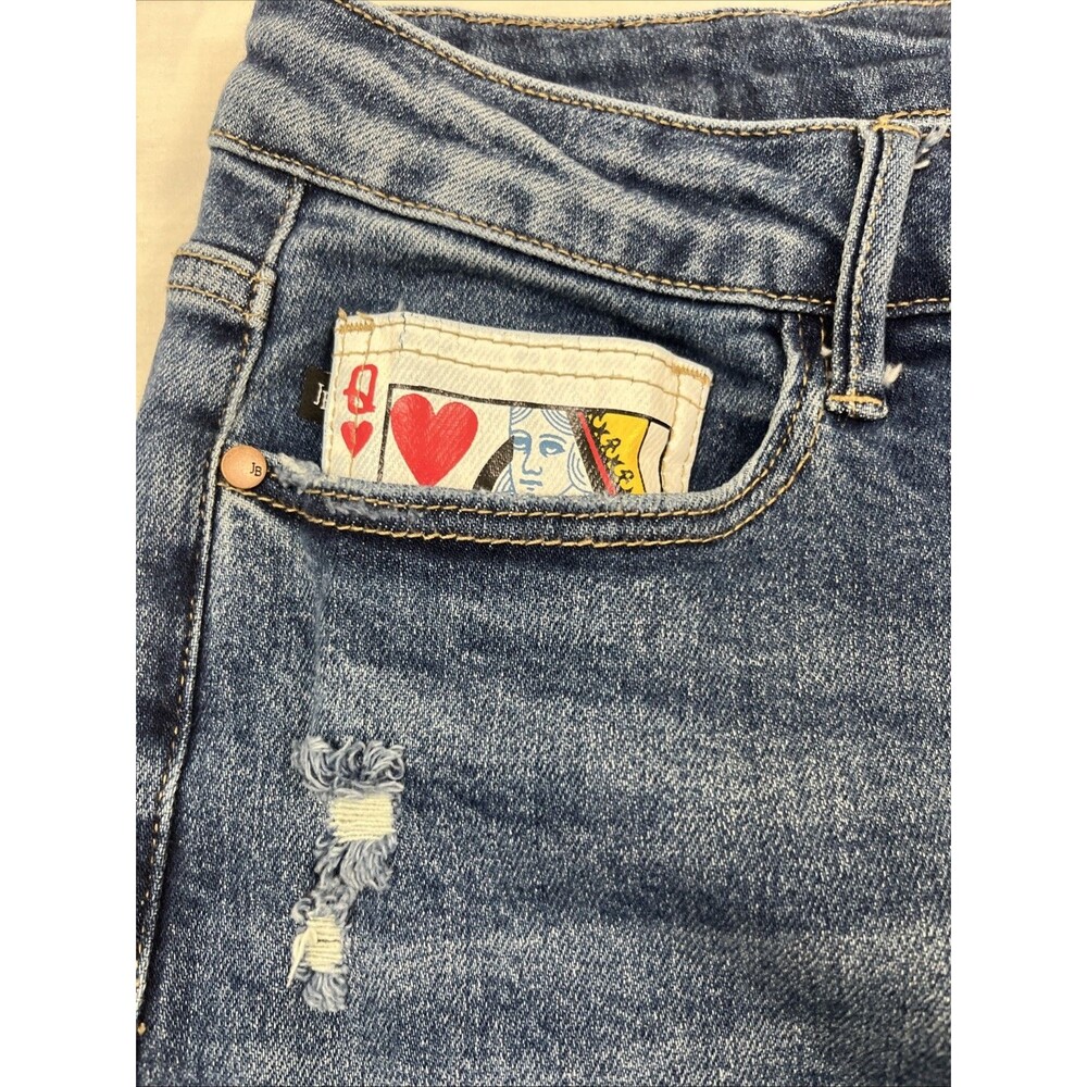 Judy Blue High Waist Boyfriend Fit Jeans Sz: 14W Queen of Hearts Casual Denim